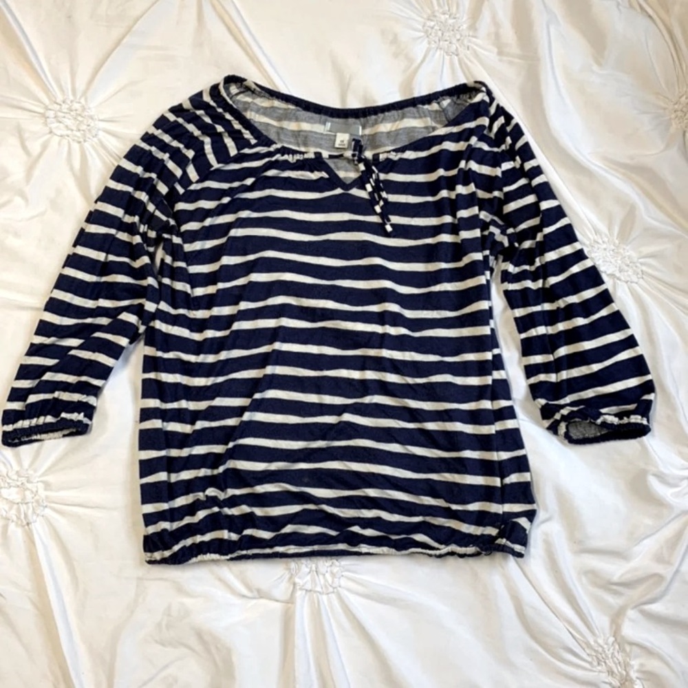 Striped blue top 1X